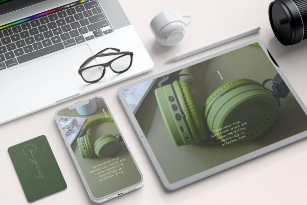 高端逼真多种苹果设备UI设计PSD样机素材