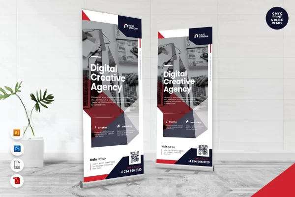 数字创意机构易拉宝广告Banner设计模板