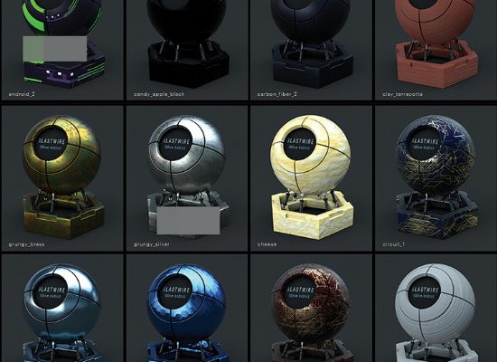 30个4K金属感科技感octane预设oc预设金属贴图