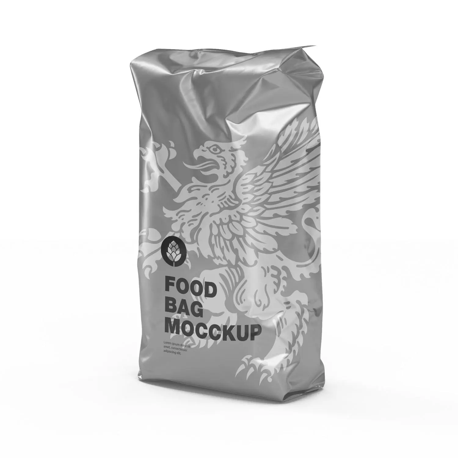 塑料食品袋包装设计前视展示图样机素材