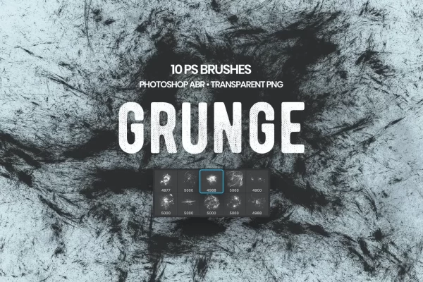 斑驳散乱飞溅纹理PS笔刷_Photoshop笔刷素材下载