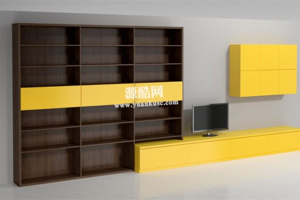 C4D电视柜模型现代柜子3D家具模型下载