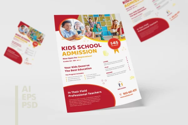 学校招生海报模板招生宣传单设计素材下载