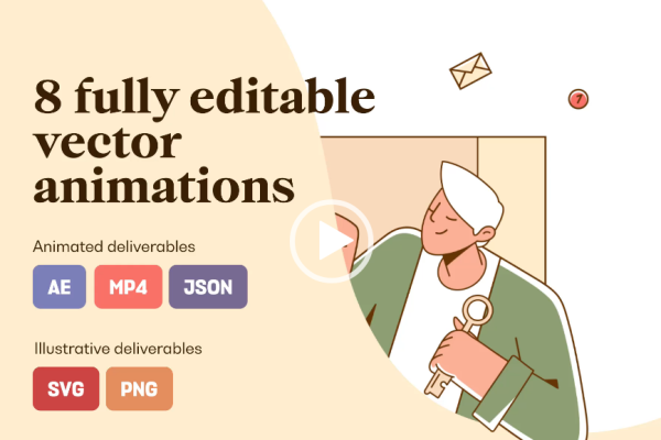 电子商务人物动画插画设计素材包