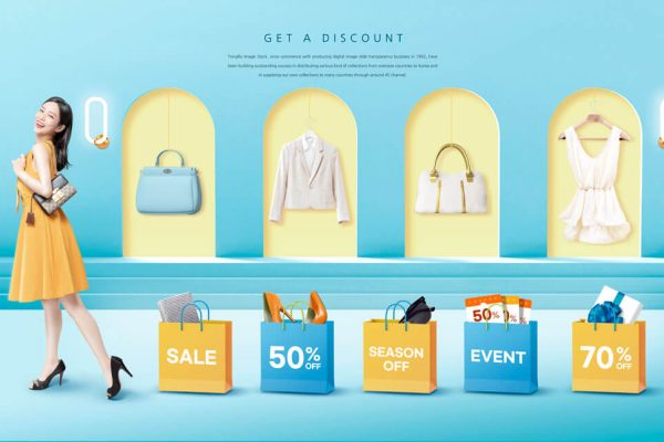 女性服装促销广告电商海报设计模板