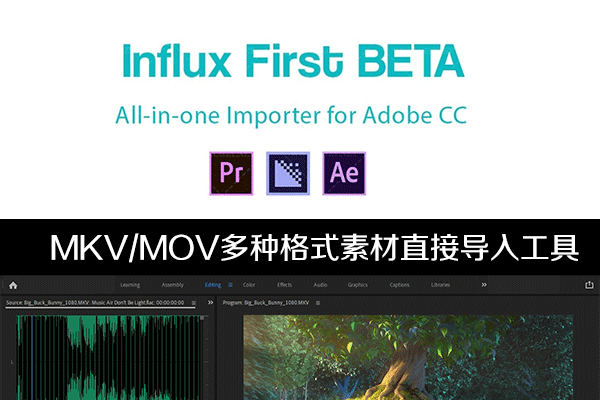 AE/PR插件MKV/MOV多种格式编码格式素材直接导入软件工具Autokroma Influx v1.1.3 Win正式版