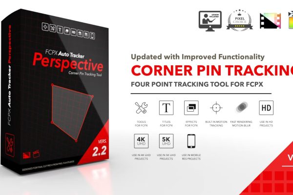 FCPX插件平面透视四点边角定位自动跟踪插件Auto Tracker Perspective 2.2 支持M1