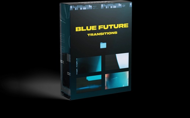 4K视频素材-炫酷的未来科技蓝色光斑闪烁过渡转场素材