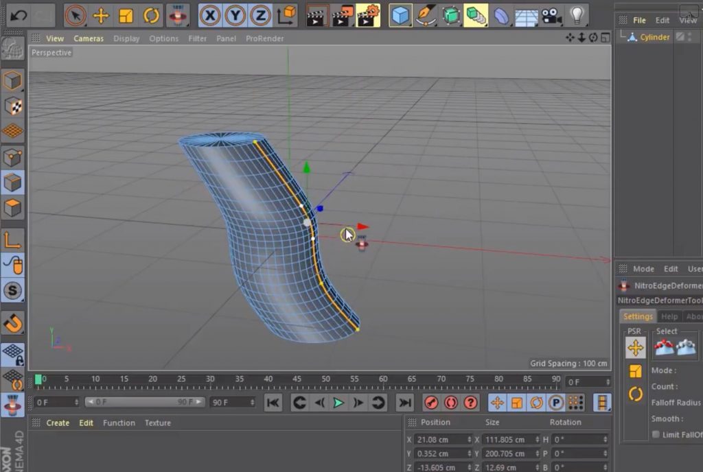 C4D模型变形修改插件 NitroEdgeDeformerTool v1.05 For Cinema 4D R23 Win/Mac