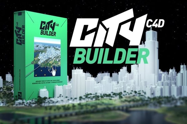 C4D预设-自适应生成三维城市楼房建筑插件预设 CityBuilder Pro Win/Mac