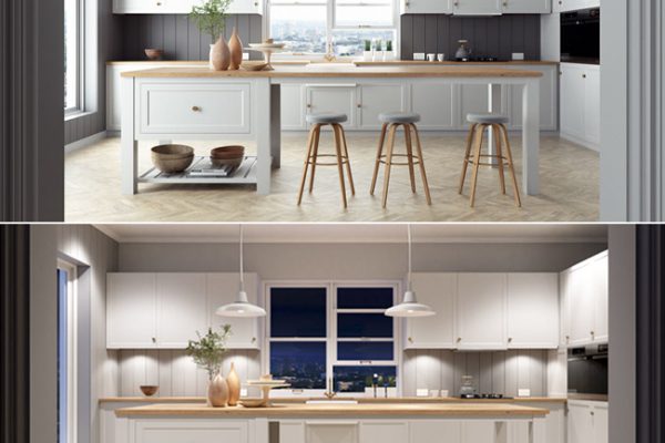 C4D工程OC渲染现代化开放式厨房场景3D模型