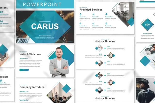 企业团队协作演示PPT模板Carus – Business Powerpoint Template