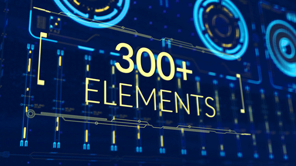 AE模板-300组未来科技感HUD图形界面UI动画包