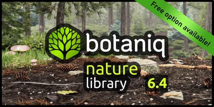 Blender插件-植物树木草地模型预设Botaniq Tree And Grass Library V6.4.3