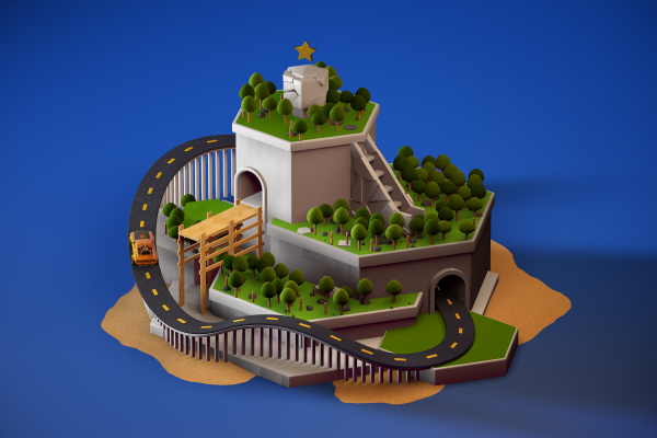 教你用C4D制作三维卡通小岛教程中文字幕附带工程