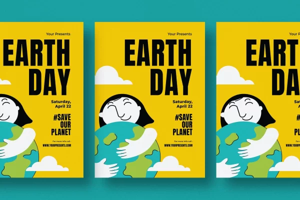 地球日主题宣传单设计模板下载