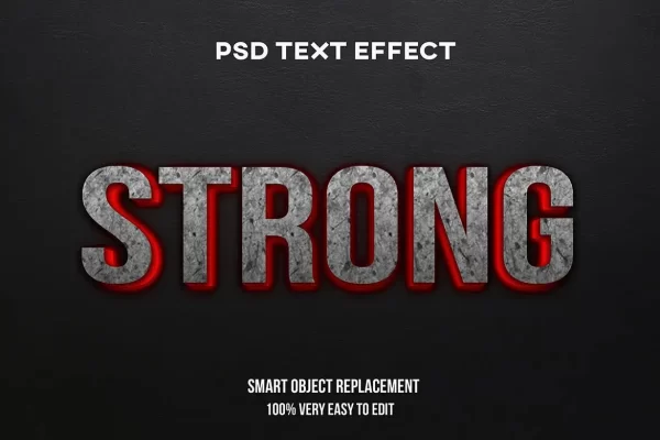 岩浆石纹理3D英文字母图层样式