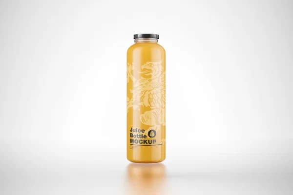 橙汁饮料瓶包装设计PSD样机素材下载
