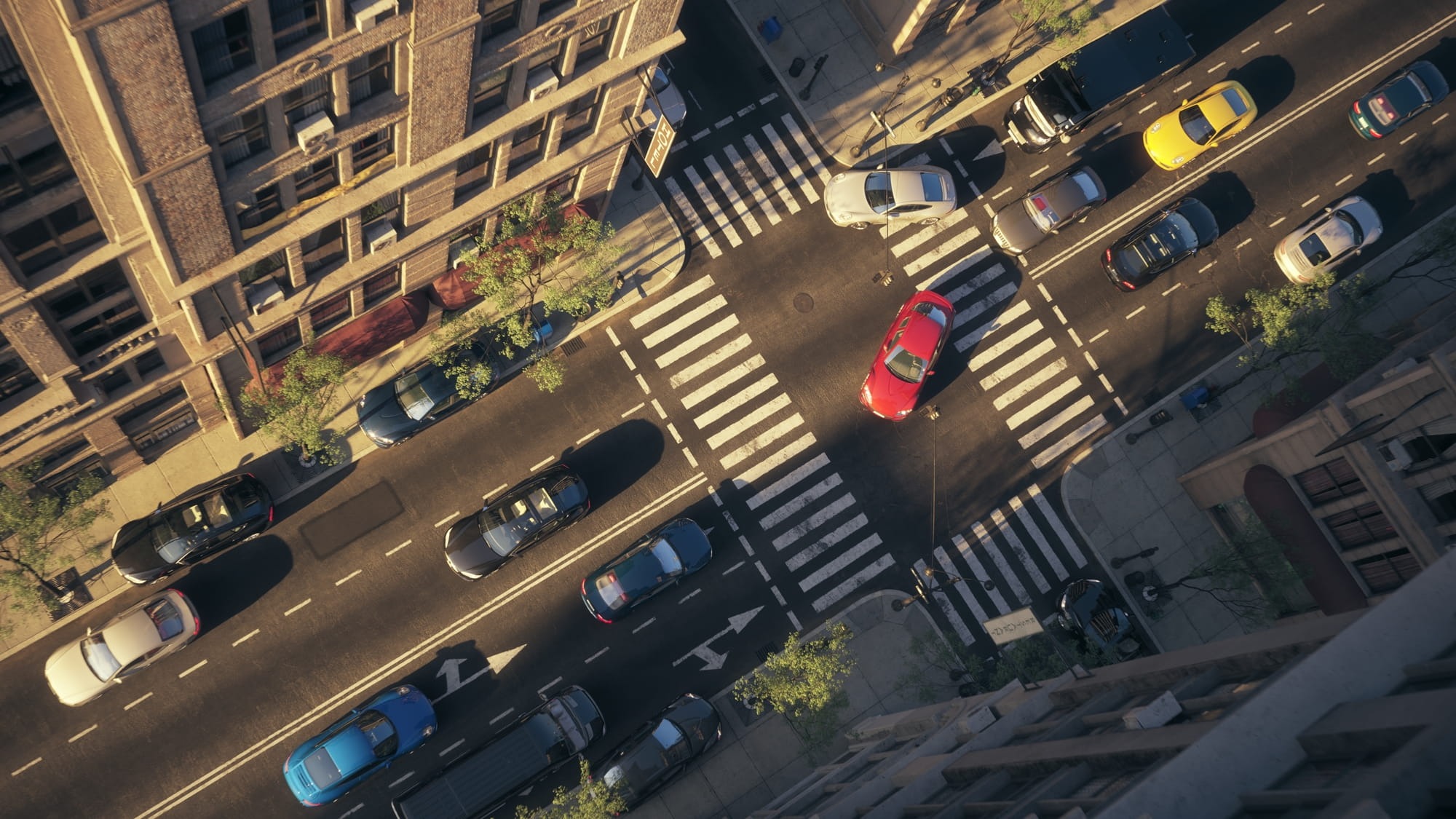C4D模型64套街道十字路口模型人行道3D模型下载