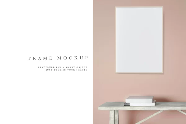 室内书桌场景画框/相框样机模板