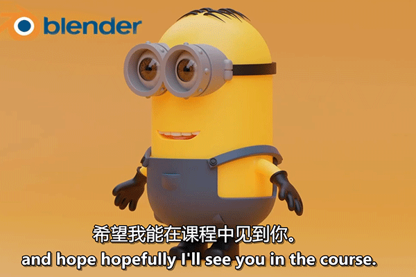 Blender教程三维小黄人建模渲染教程含中英双字幕Learn how to Create A Minion From Despicable ME inside Blender