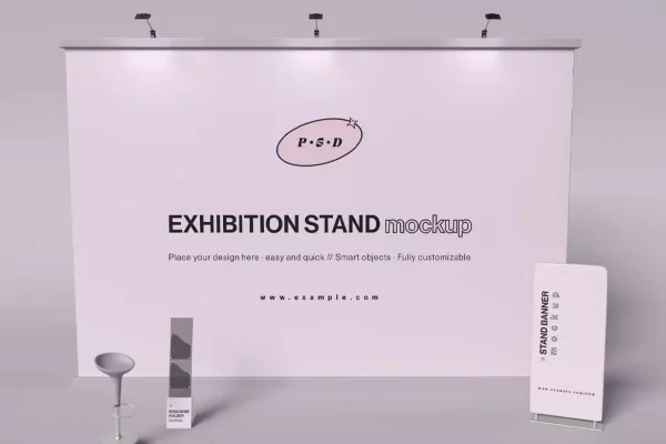 品牌展会展台设计样机模板素材下载