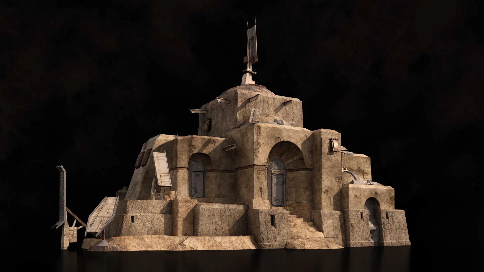 Kitbash3D-Outpost模型古老前哨堡垒基地3D模型合集（含oc贴图）