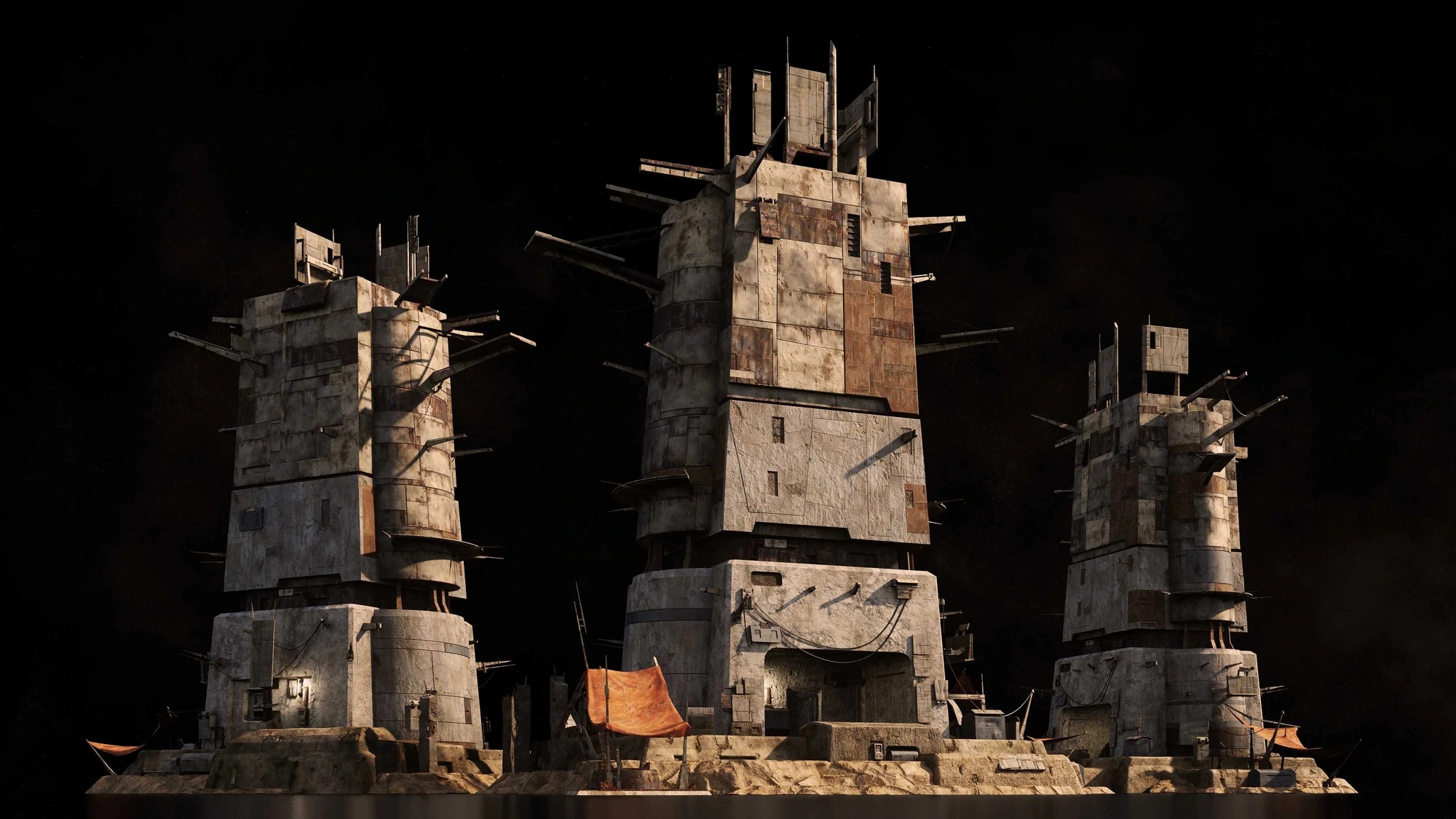 Kitbash3D-Outpost模型古老前哨堡垒基地3D模型合集（含oc贴图）