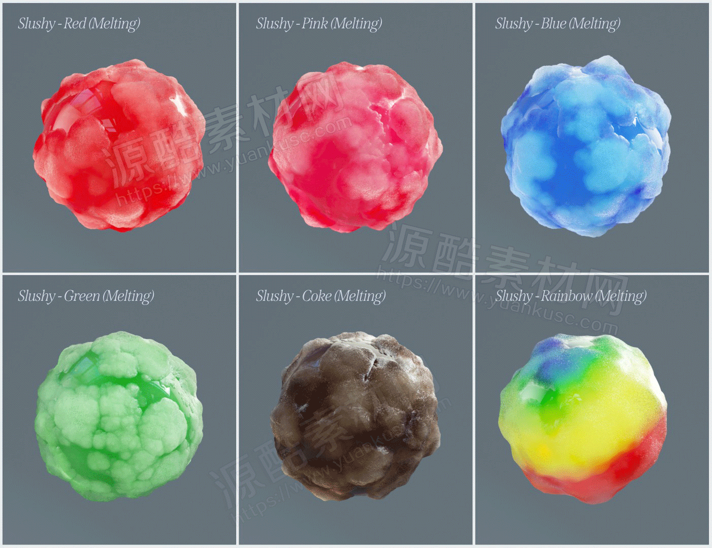 25个OC冰雪材质球冰雪泥泞材质球冰块Octane材质球预设