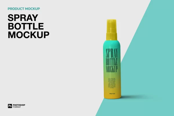 消毒喷雾瓶包装设计样机模板素材