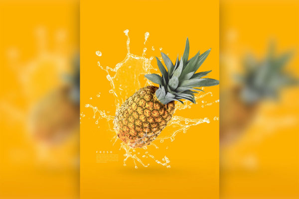 菠萝水果海报设计模板下载