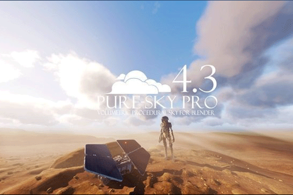 Blender插件-程序化天空系统生成丁达尔光效果插件Pure-Sky v4.6.12 (Eevee & Cycle)