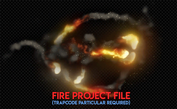 AE模板-7个逼真火焰火花烟雾轨迹特效动画