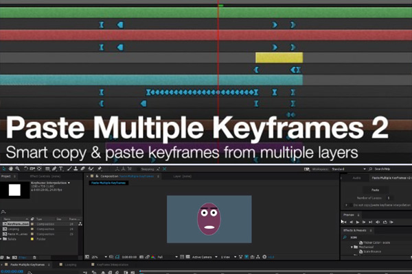 AE脚本-多图层关键帧拷贝复制粘贴脚本Paste Multiple Keyframes 2.0.9