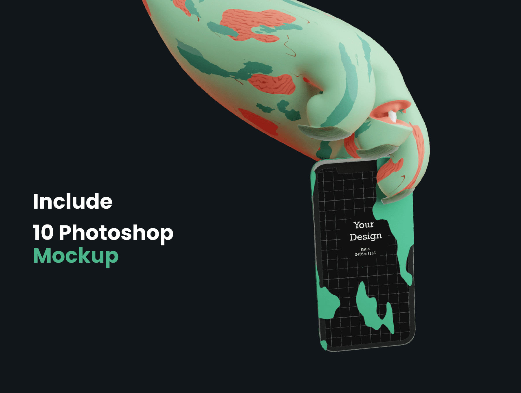 潮流萌趣万圣节3D立体卡通手指手持手机插画Blender,PSD设计素材包下载