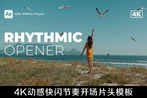 AE/PR模板-4K动感快闪节奏开场片头模板