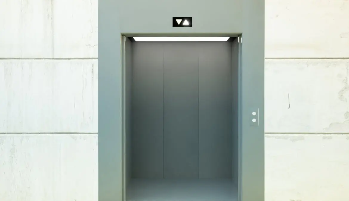 电梯门广告设计展示PSD样机素材