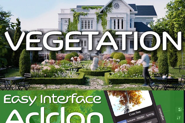 Blender插件-植物树木动画预设植被插件支持Eevee 和 Cycles渲染器Vegetation Pro V2