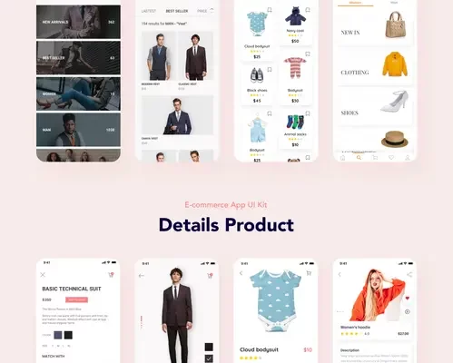 电子商务购物电商平台App应用UI套件设计素材