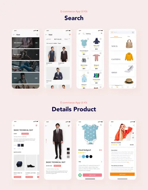电子商务购物电商平台App应用UI套件设计素材