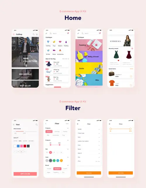 电子商务购物电商平台App应用UI套件设计素材