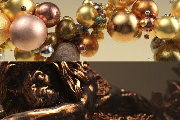 C4D阿诺德材质预设-325个10种木纹金属塑料玻璃织物等常用Arnold材质预设