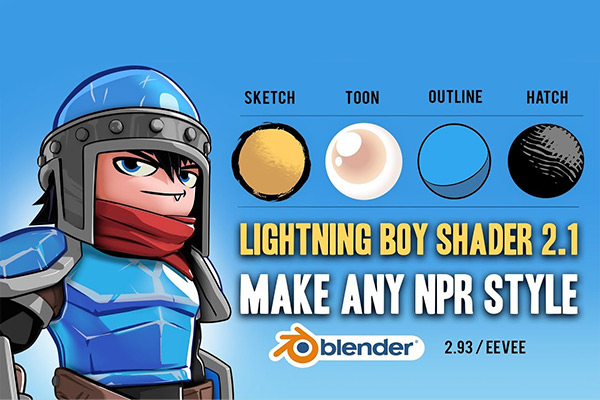 Blender插件-高效NPR卡通风格高效着色器Lightning Boy Shader V2.1.1