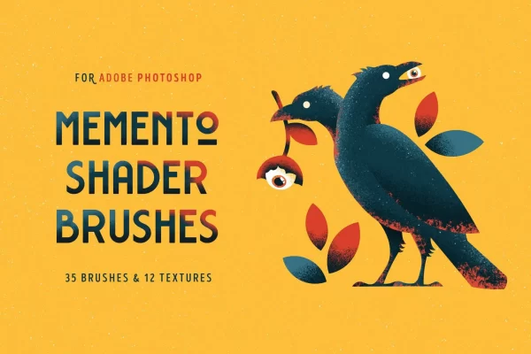 35个PS纹理笔刷Photoshop上色笔刷Shader Brushes for Photoshop