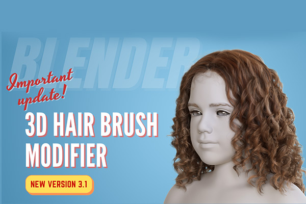 Blender插件-三维毛发笔刷头发绘制工具3D Hair Brush V3.1