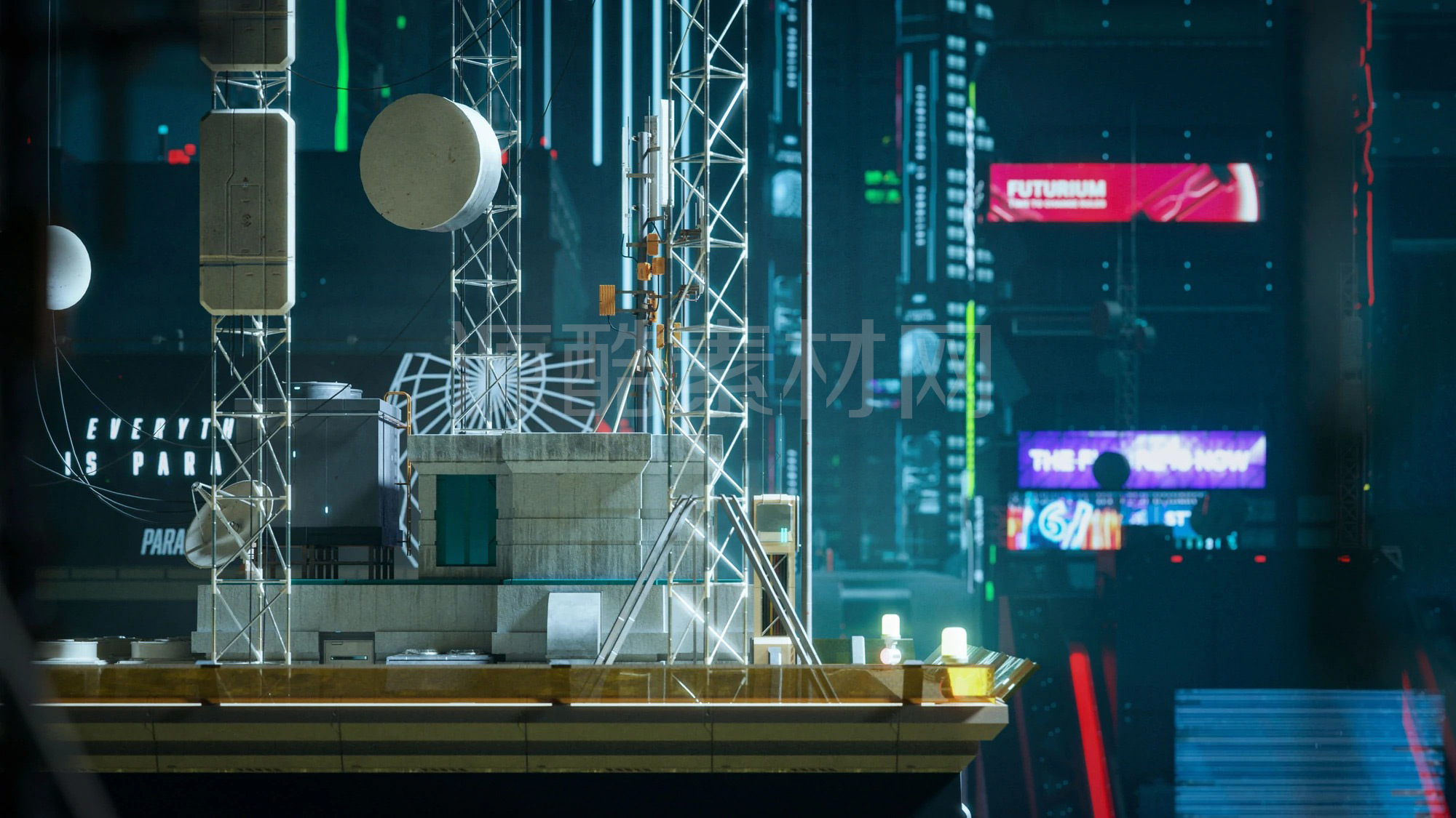 科幻赛博朋克建筑模型未来楼房建筑3D模型Kitbash3D – Cyberpunk