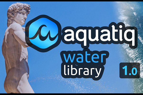 Blender插件-模拟喷泉瀑布水流特效预设Water Library Aquatiq 1.0.0 Water Addon Water+Fountains