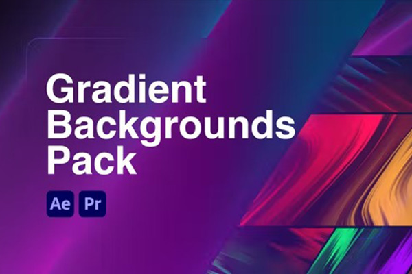 AE/PR模板-50种抽象彩色渐变效果视频背景图形动画模板Gradient Backgrounds Pack