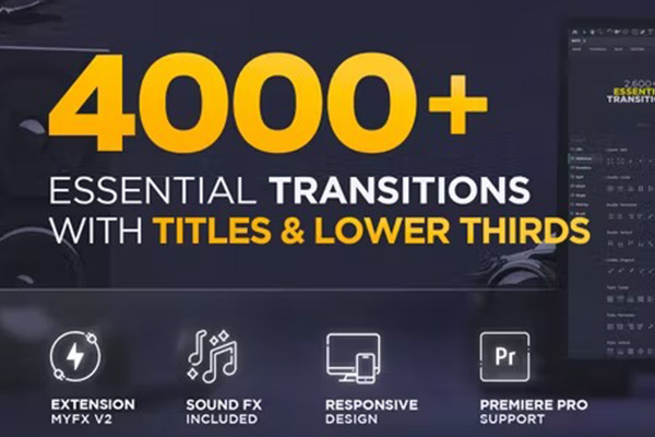 AE脚本-4450种摄像机运动图形扭曲水墨光效无缝转场文字标题过渡转场预设Transitions