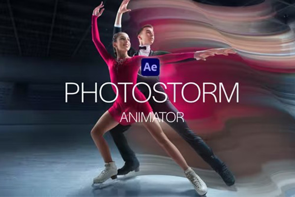 AE/PR模板-炫酷人物图片拖尾流动视觉特效动画模板 PhotoGlitch Animator